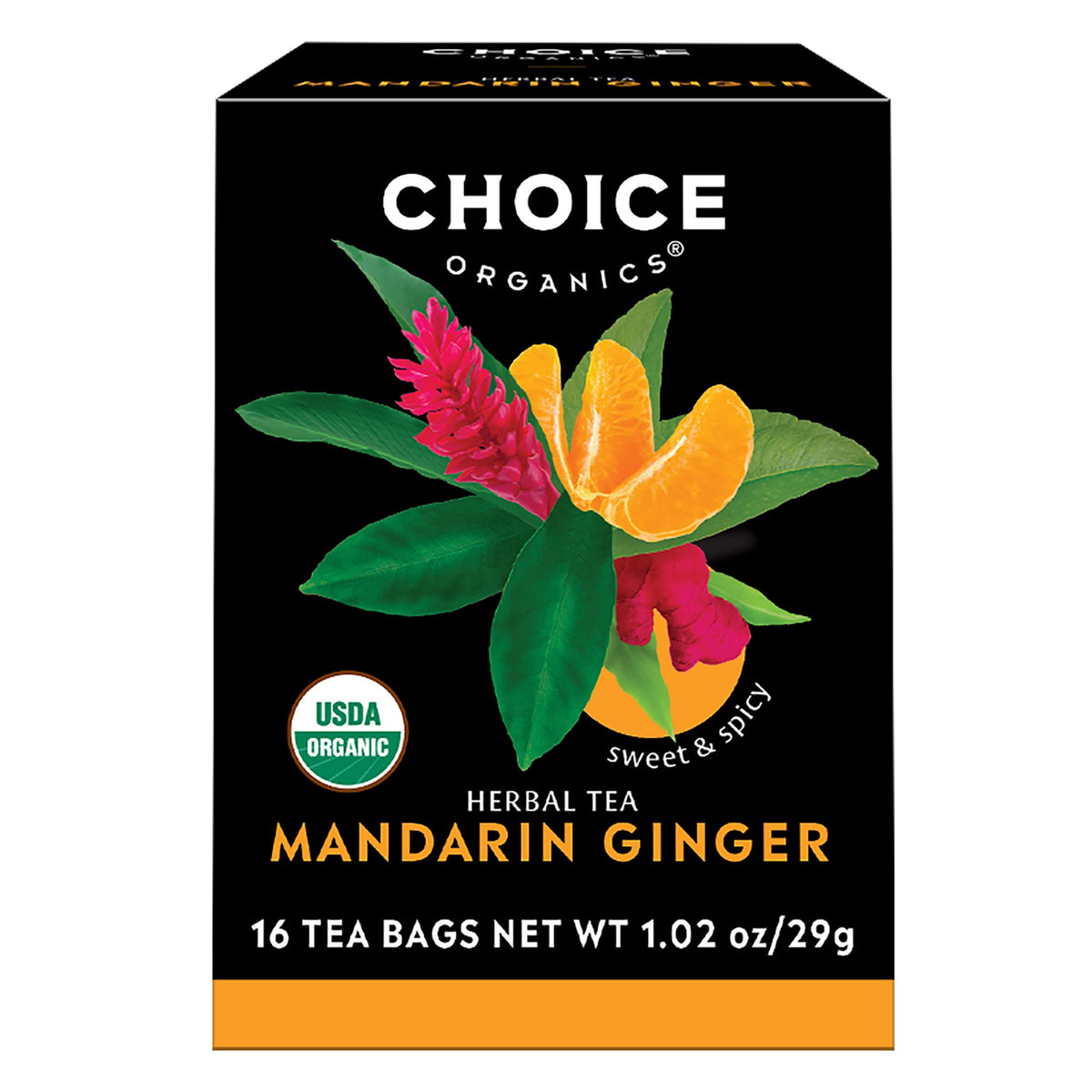 Choice Organic Teas Choice Organics Mandarin Ginger Tea, 16 Tea Bags (3 Pack)