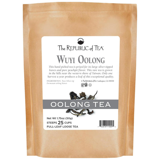 The Republic of Tea Oolong Full-Leaf Loose Tea (Wuyi Oolong Black, 1.75 oz Refill Bag)