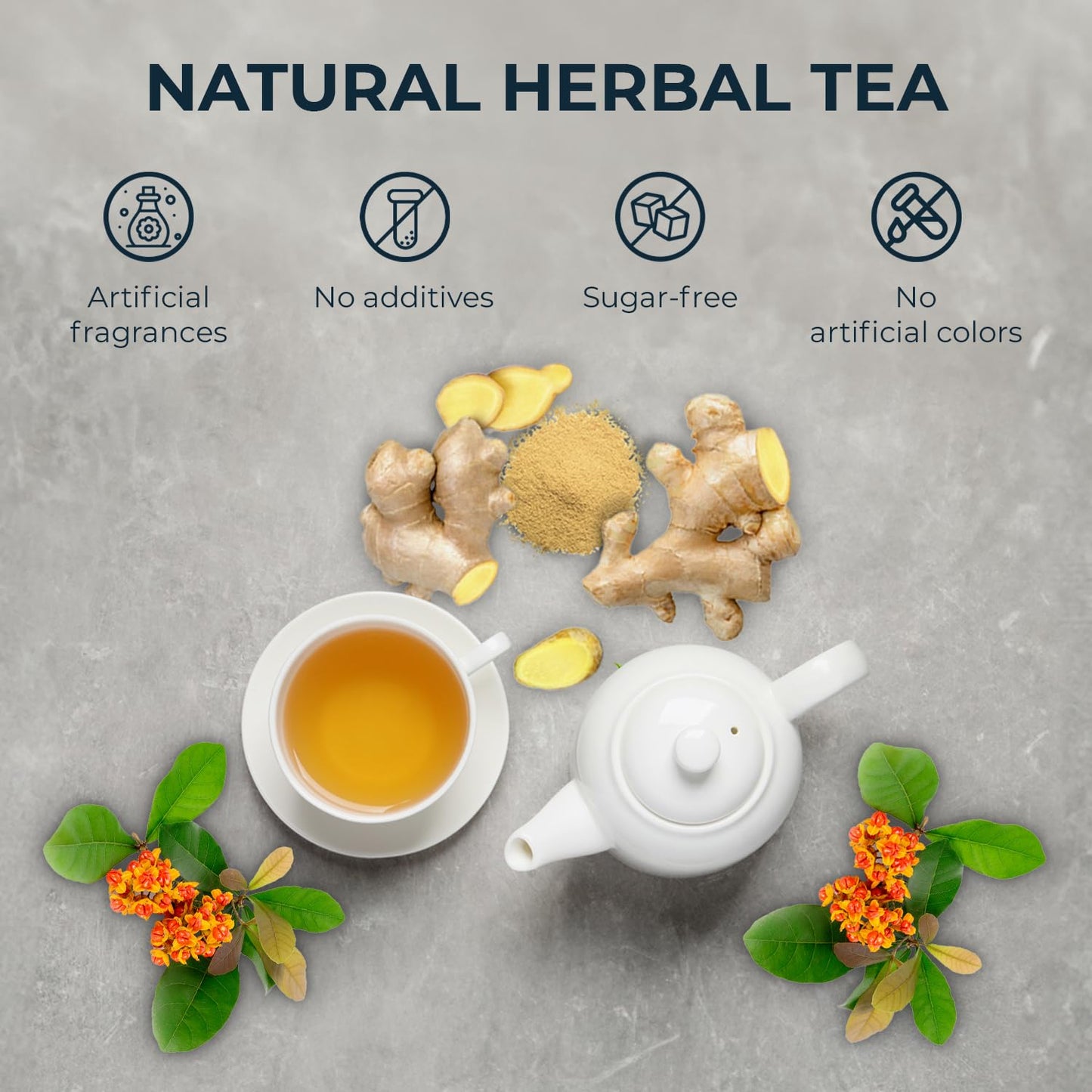 Ginger Turmeric Cinnamon Tea Bags, 55 Count, 5.47 oz | With Bamboo Tong, Re-Steep Corn Based Tea Bags, No Sugar Added, Natural Herbal Tea for Body Warm, Relax, Refreshing