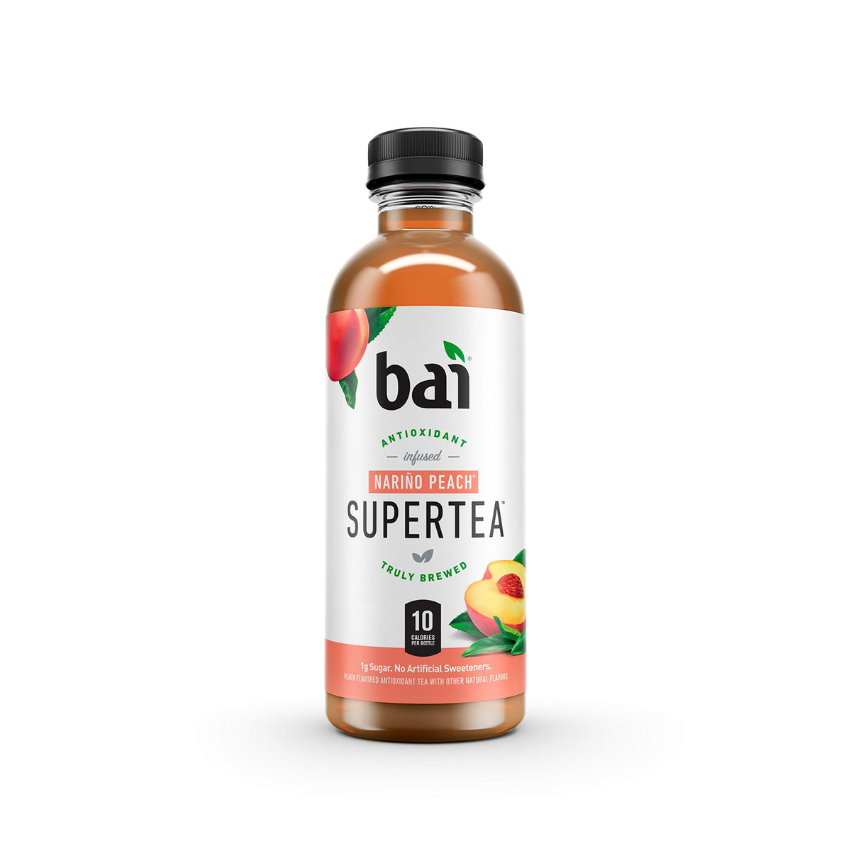 Bai Iced Tea, Narino Peach, Antioxidant Infused Supertea, Crafted with Real Tea (Black Tea, White Tea), 18 Fluid Ounce B