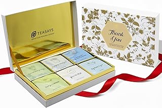 Thank You Gift Tea Set by TEASAYS, 30 Premium Whole Leaf Tea Bags with Appreciation Messages, Holiday Gift for Friends, Supervisors, Mentors, Coworkers, Nurses, Teams, Clients, Coaches