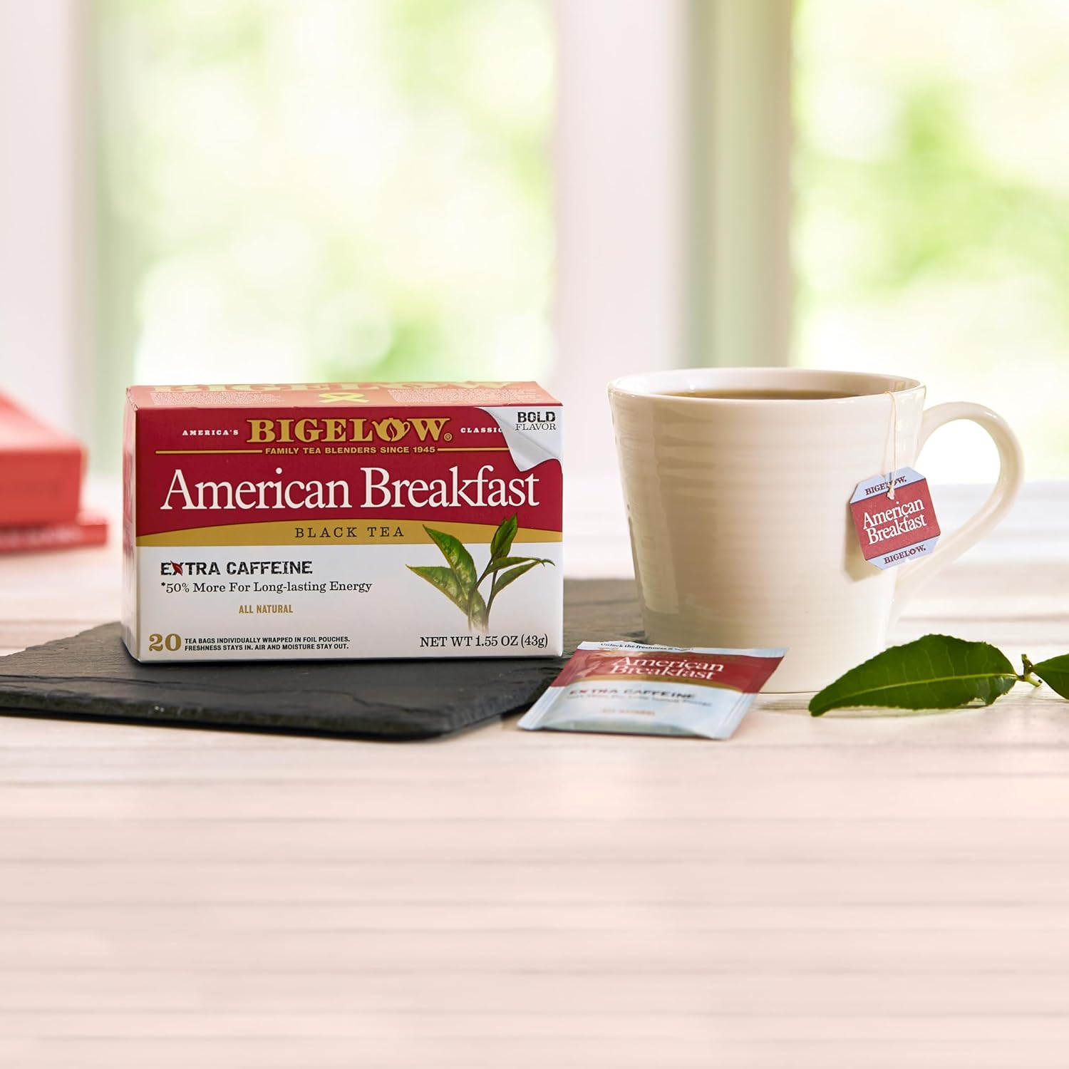 Bigelow Tea American Breakfast Black Tea Bags, Caffeinated Tea, 20 Count Box (Pack of 6), 120 Total Tea Bags Total