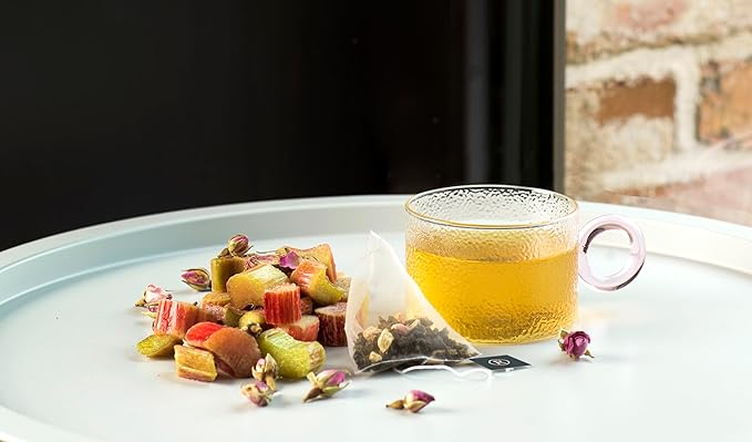 REVOLUTION TEA® Rhubarb Milky Oolong Tea [THE ORIGINAL] – Danish Rhubarb & Rose Flower – Premium Full Leaf – Biodegradable Infuser Bags – Flavored Milky Oolong Green Tea – 50 Bags