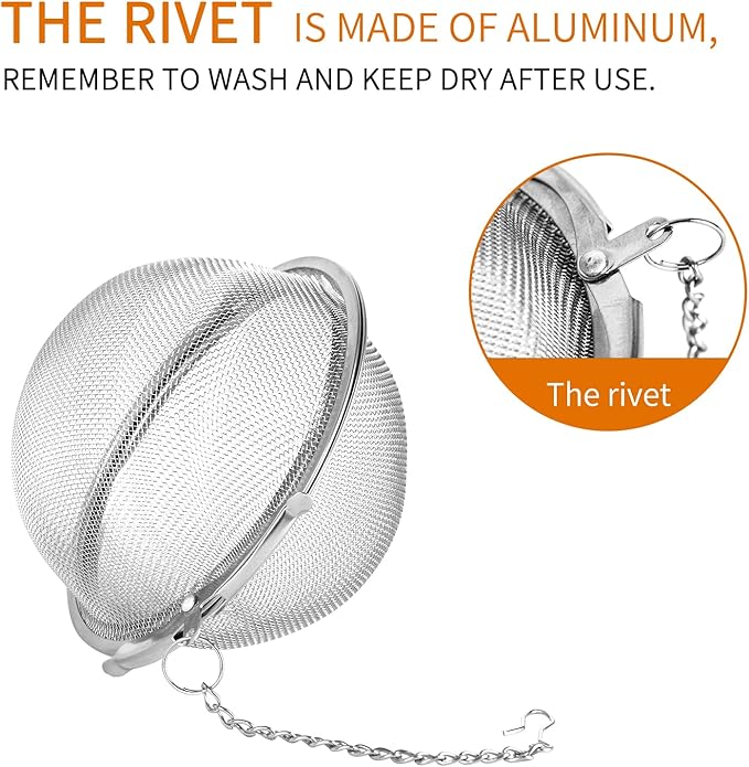Fu Store 2pcs Stainless Steel Mesh Tea Ball 3.5 inches Tea Strainers Teas Infuser Strainer Filters for Teas