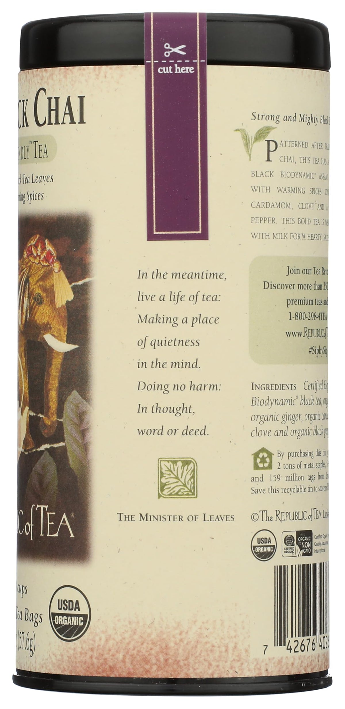 The Republic of Tea Bold Black Chai, 36 Tea Bags (Black Chai)