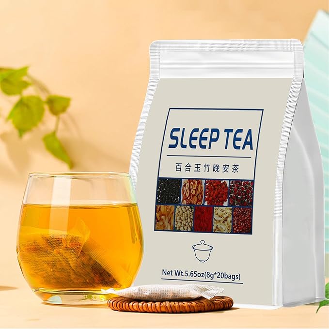 Sleep Herbal Tea - Night Time Tea for Bedtime - 20 Tea Bags with Mulberry, Red Date, Gardenia, Red Rose, Jade Bamboo, Lotus Seed, Goji Berry, Lily