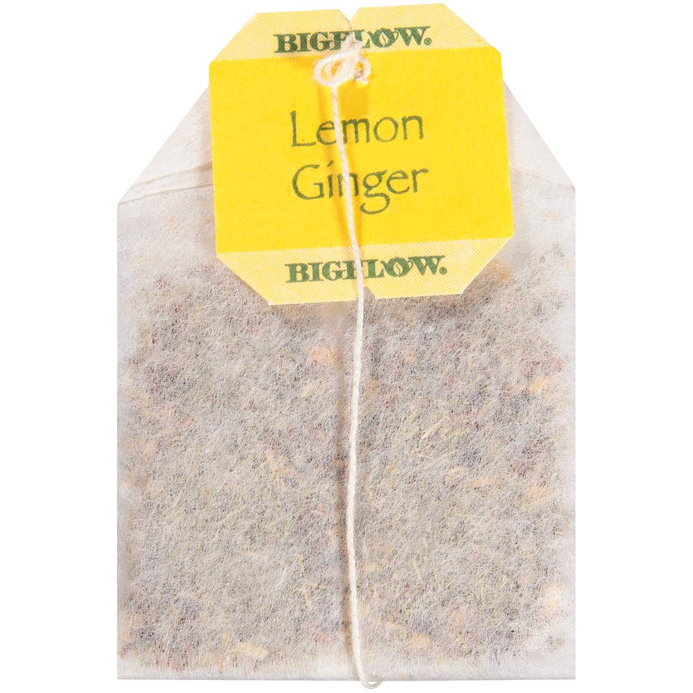 Bigelow Tea Bigelow Lemon Ginger Herbal Tea Bags 28-Count Box (Pack of 1) Lemon Ginger Tea Bags Herbal Tea All Natural Gluten