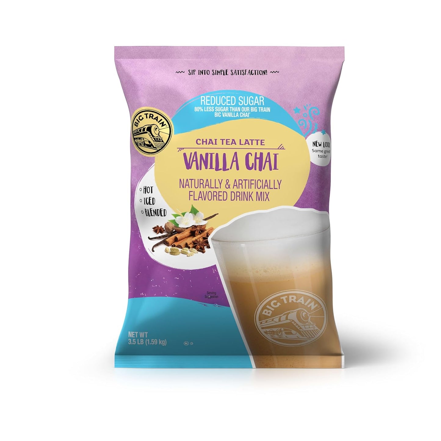Big Train No Sugar Added Vanilla Chai Tea Latte Beverage Mix, 3.5 lb (Pack of 1)
