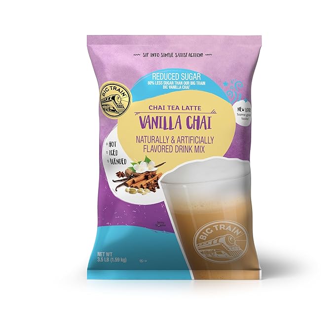 Big Train No Sugar Added Vanilla Chai Tea Latte Beverage Mix, 3.5 Pound