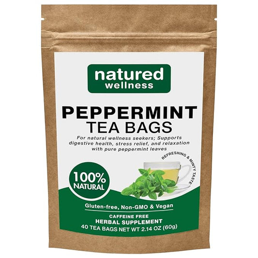 Natured Wellness Peppermint Tea Bags (Te De Menta) – Herbal Tea to Support Digestive Health, Sleep, and Relaxation – with Pure Peppermint Leaves