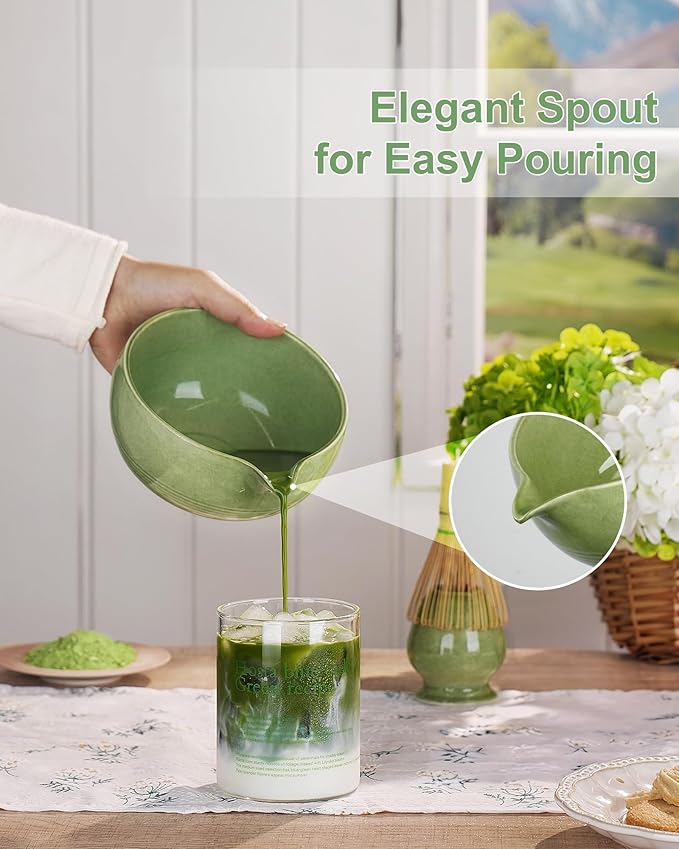 ZENS Matcha Whisk Set, 5pcs Matcha Kit Set Includes Emerald Green Bowl, Handcrafted Bamboo Whisk and Chasen Holder, Scoop & Tea Mat, Matcha Tea Ceremony Gift for Matcha Lovers