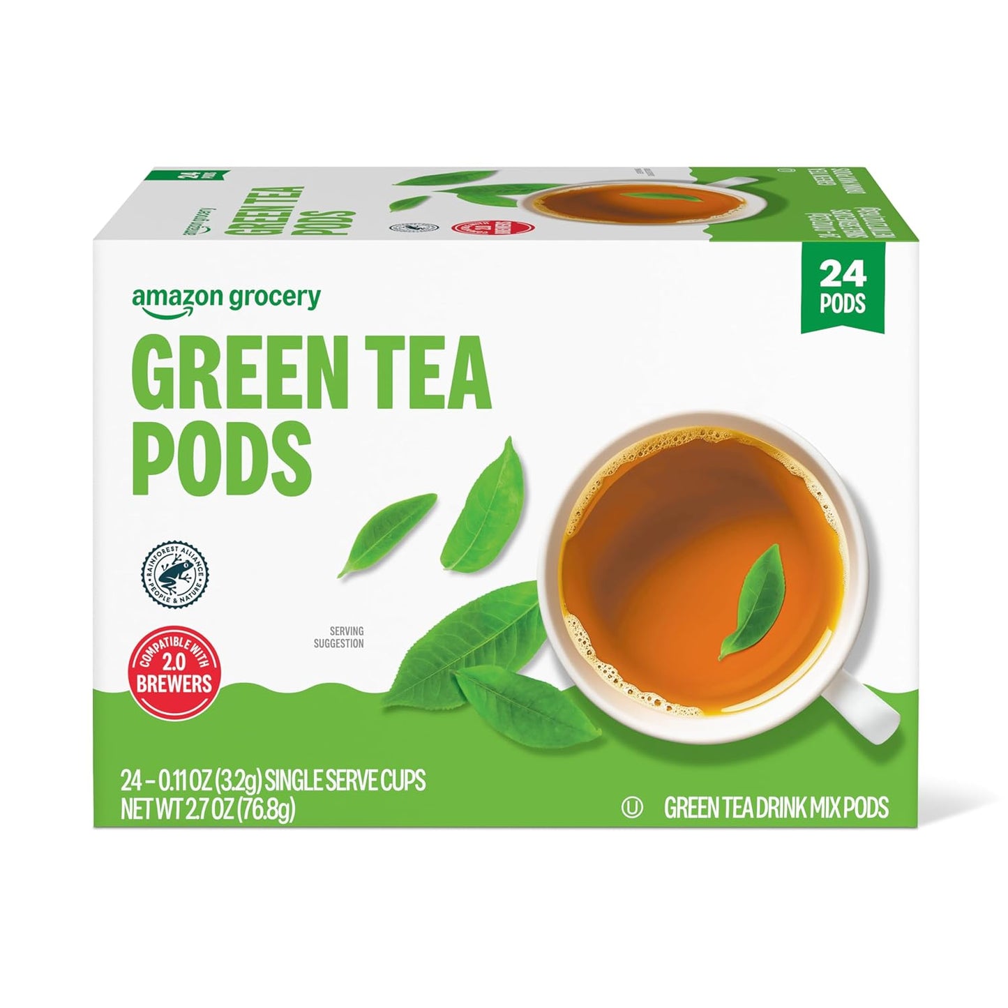 Amazon Grocery, Green Tea Pods, 2.7 Oz, 24 Ct