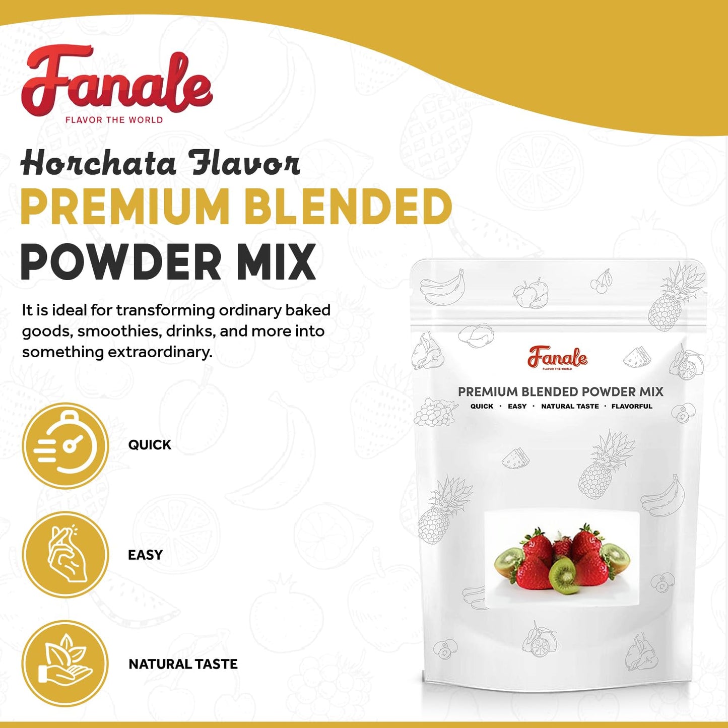 Fanale Horchata Milk Tea Powder, Instant Flavoring Powder, 2.2lbs Pack of 1 | Instant Flavoring Mix Perfect for Boba Milk Tea, Smoothies, Baking &amp; Desserts. Rich &amp; Creamy Beverage Powder, Easy to Prep