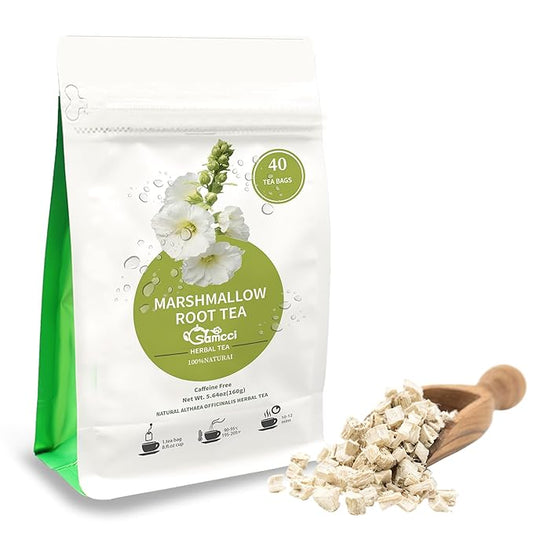 Samcci - Marshmallow Root Tea, 2g x 40 Tea Bags -100% Natural & Pure Dried Cut & Sifted Althaea Officinalis - No Sugar - No Caffeine - No Gluten