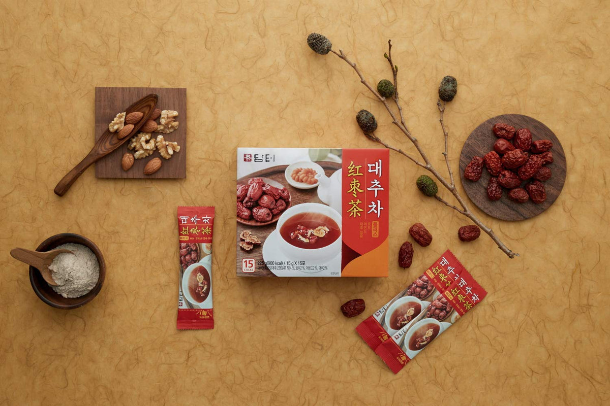 Damtuh Jujube (Red Date) Tea, Korean herbal Powder Mix, 15 Count