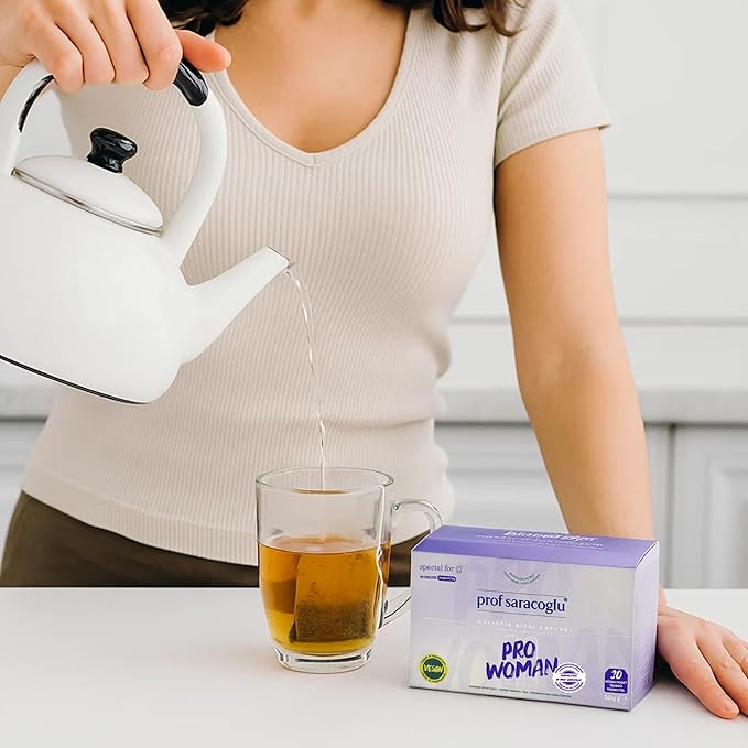 Prof Saracoglu 1 Box Pro-Woman Herbal Tea – Caffeine-Free Herbal Blend with Chamomile and Yarrow, Made for Women’s Daily Routine