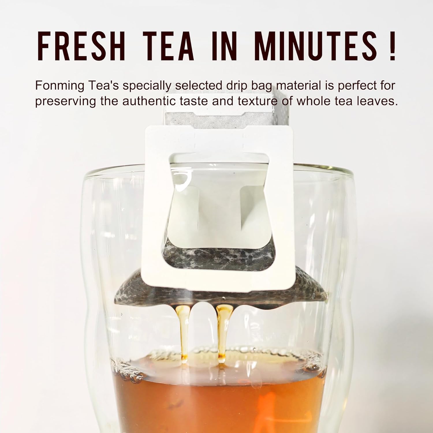 Fonming Tea Tieguanyin Oolong Tea Drip Bags, Quick Brewing Design, 7 Count Box, Whole Leaf Quality, Individual Tea Bags