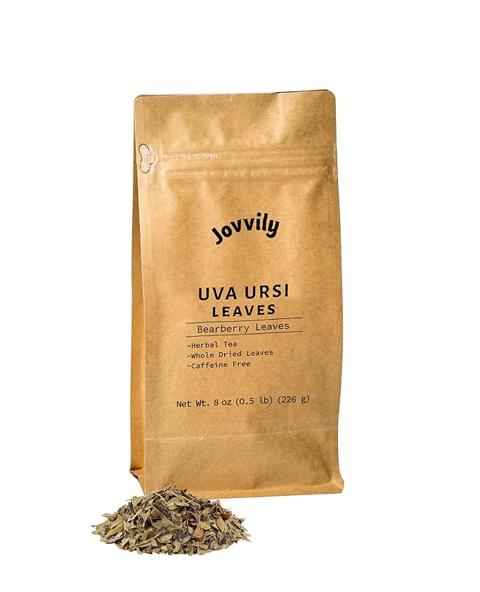 Jovvily Uva Ursi Leaves, Dried & Whole Bearberry, Herbal Tea (8 Ounces)