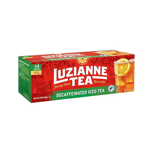 Luzianne Decaffeinated Iced Tea Bags, Family Size, 24ct Box