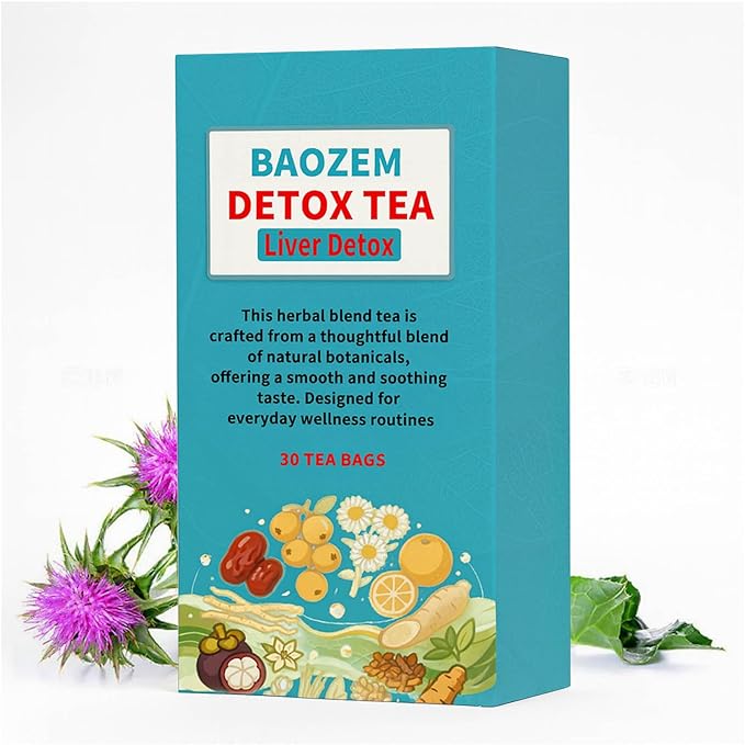 Baozem Detox Tea, Liver Detox Herbal Blend with Dandelion Root, Chrysanthemum & Cassia Seed, 18 Natural Herbs for Cleanse Support 30 Tea Bags (1)