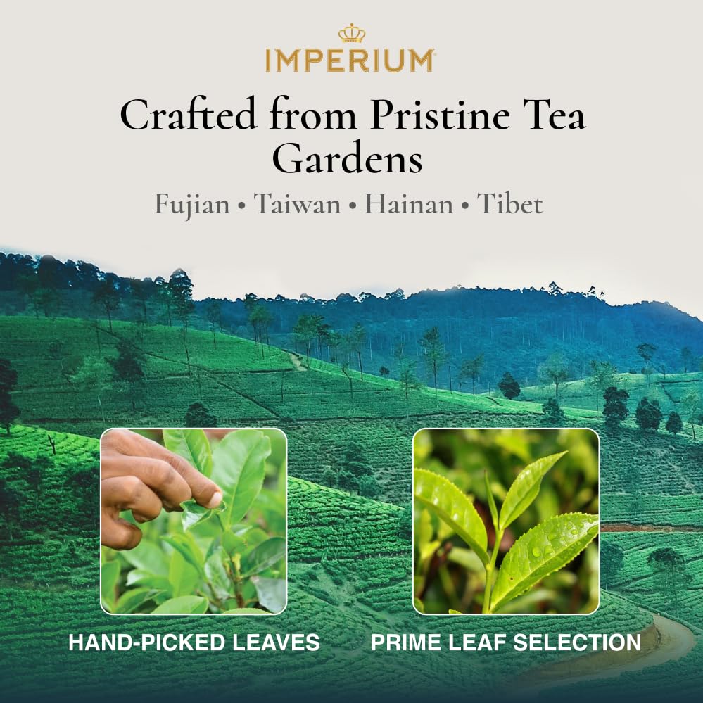 Imperium Da Hong Pao Loose Leaf Oolong Tea (4oz), Premium Hand-Picked Wuyi Mountain Rock Tea, Brews 100 Cups, Big Red Robe, Naturally Smooth and Rich, Harmonious Flavor and Sweet Aroma