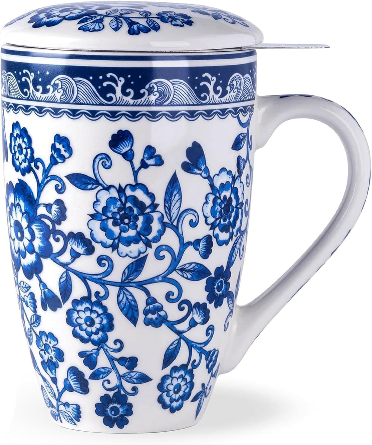 AmorArc Tea Cup With Infuser and Lid, 18oz Loose Leaf Tea Mug With Steeper