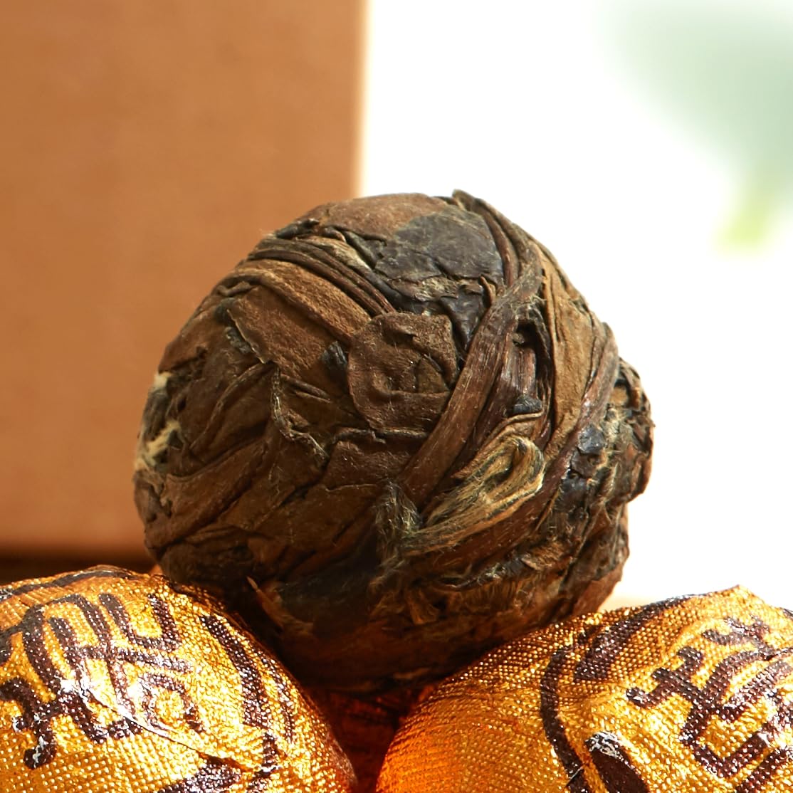 ChaWuWarmSun [B] White Tea Dragon Ball, 5oz/142g Aged FuDing ShouMei | Aged Vintage Bai Cha. Compressed Whole Leaf Balls With Mellow Honey Aroma. Convenient Single Serving.
