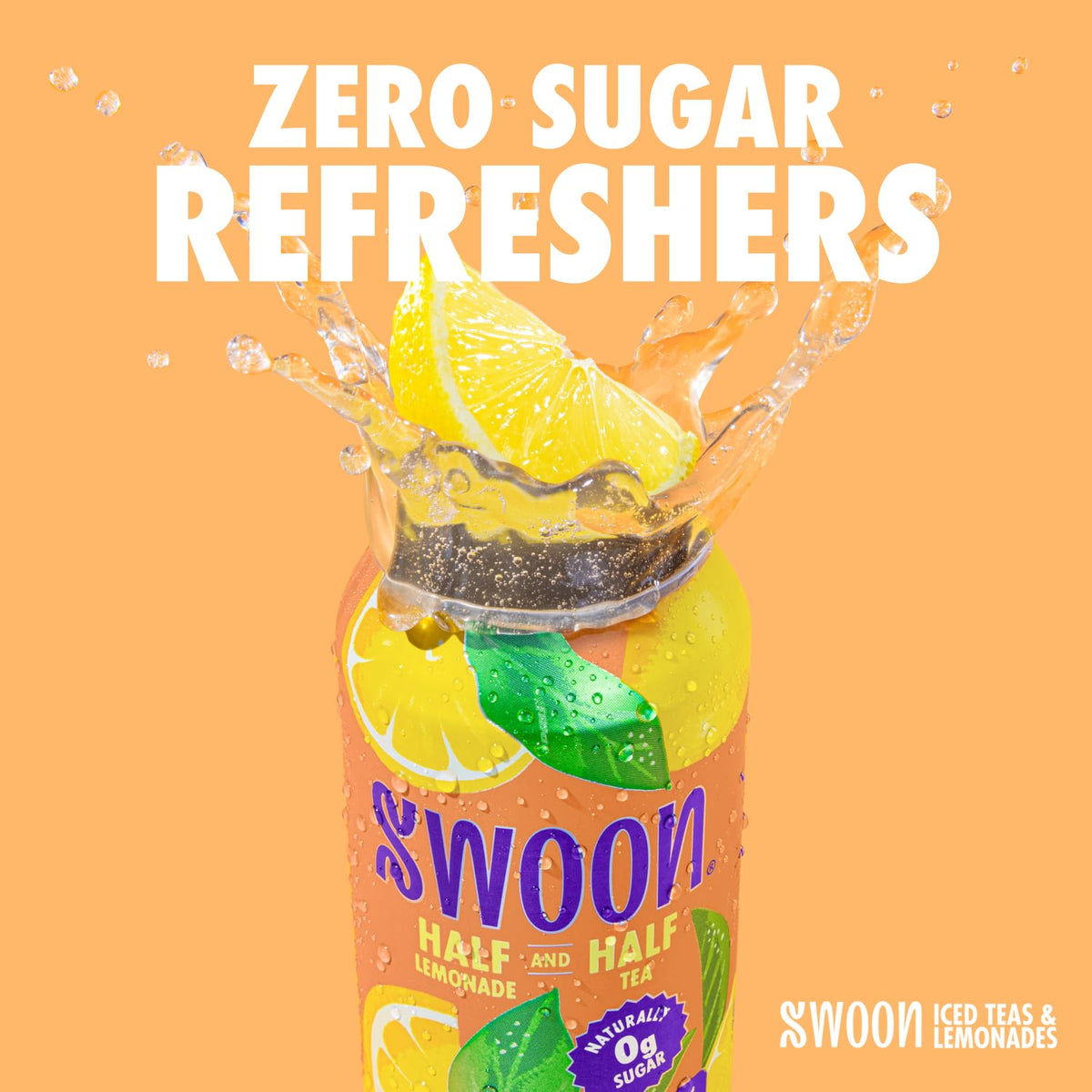 Swoon Half Unsweetened Iced Tea & Half Lemonade - Low Carb, Gluten Free, Keto & Paleo-Friendly - Natural Lemon Juice