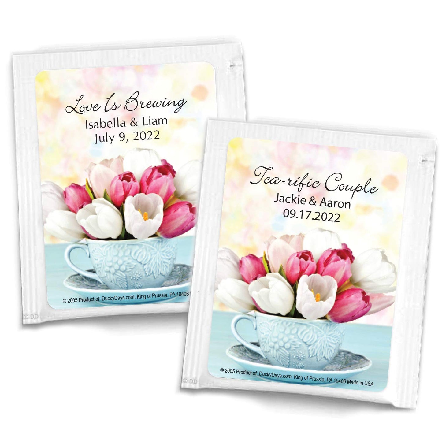 Ducky Days Black Tea Bags, Personalized, Wedding Favors (Set of 30)
