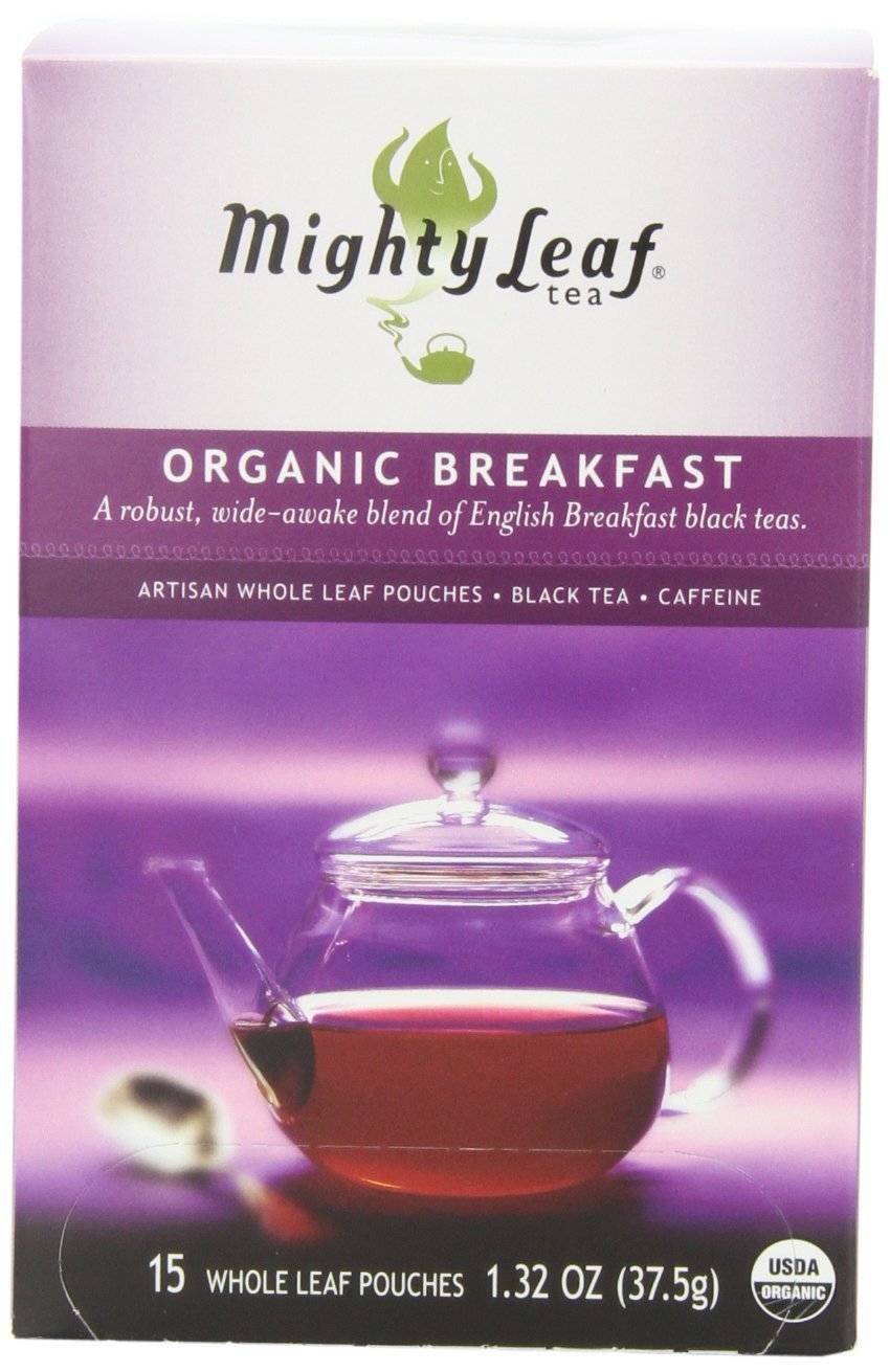 Mighty Leaf Breakfast Black Tea - (Packs of) Pouches - Premium Caffein - 45 Count Tea Pouches - Premium Black Tea with Rich Flavor - Individually Wrapped Tea Bags