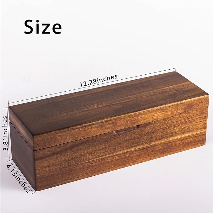 Acacia Wooden Tea Bag Organizers, Tea packet Storage Boxes, Tea Caddy for Tea Bags Chest, Teabag Holder Containers, Teabox Station Display