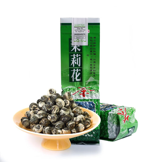 GOARTEA - Jasmine Dragon Pearls - 4Pcs 250g Total 35.2oz Nonpareil Supreme Grade - Jasmine Pearl Green Tea - Chinese Green Tea Loose Leaf