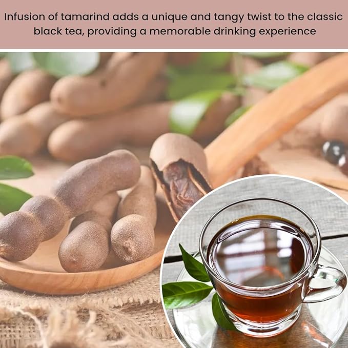 Tea4U Flavored Black Ceylon TeaBags - Tamarind, Ideal Quality from Sri Lanka's Finest Leaves and Expertly Blended - 25 Count