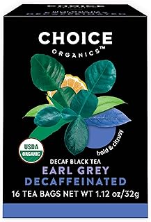 Choice Organics - Organic Decaffeinated Earl Grey Tea (1 Pack) - With Bergamot - Fair Trade - Compostable - 16 Organic Black Tea Bags