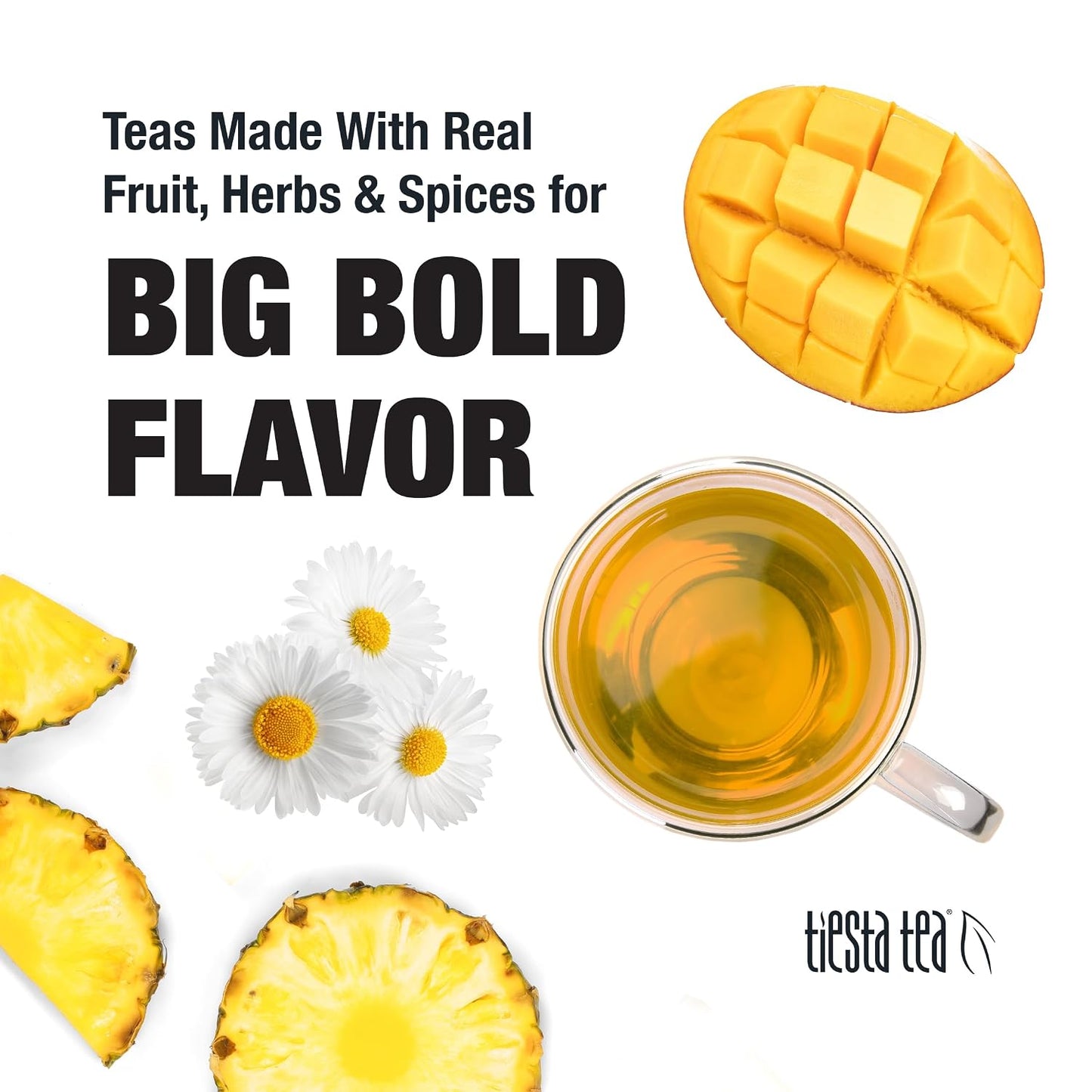 Tiesta Tea - Mango Dreamzzz Chamomile Loose Leaf Herbal Tea | Relaxing Chamomile &amp; Lemongrass Blend, Caffeine-Free, Brew Hot or Iced, Makes Up to 25 Cups, Resealable Pouch, 1.5 Ounce