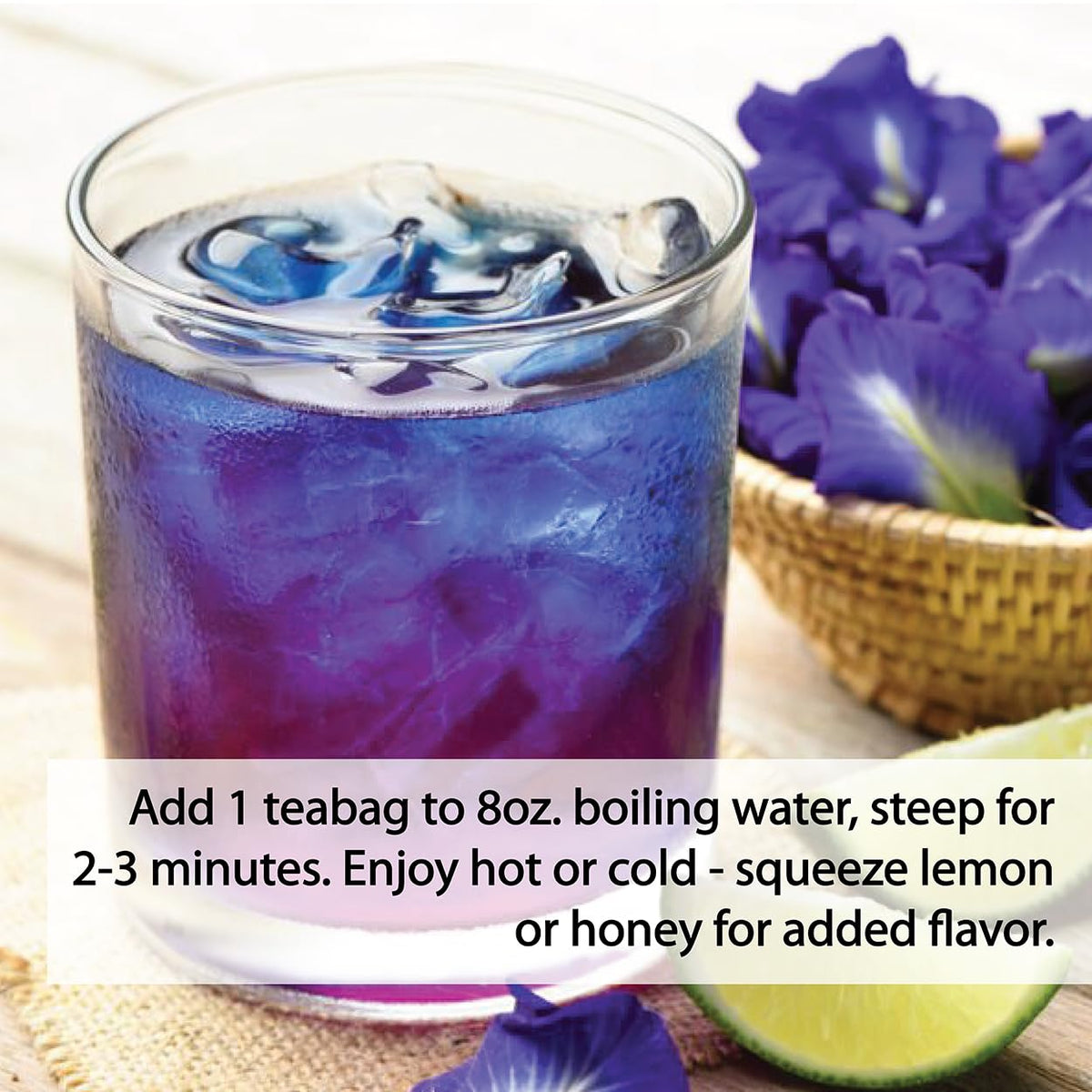 Incas by Asiya Life Incas 100% USDA Organic Butterfly Pea Flower 30 Tea Bags Non GMO Verified Caffeine Free Fresh Harvest
