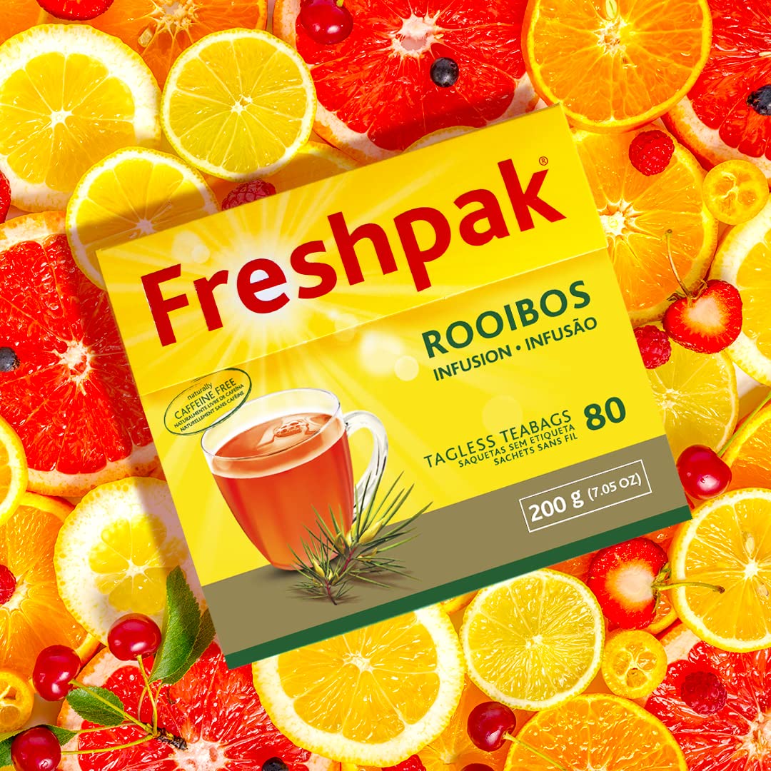 PakFresh Freshpak Pure Rooibos Tea 80 Tagless Bags 80 Count (Pack of 4)