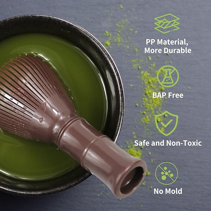 Resin Matcha Whisk Traditional Japanese Chasen Matcha Tea Whisk Gifts for Tea Lovers Reusable Plastic Matcha Whisk for Authentic Tea Preparation