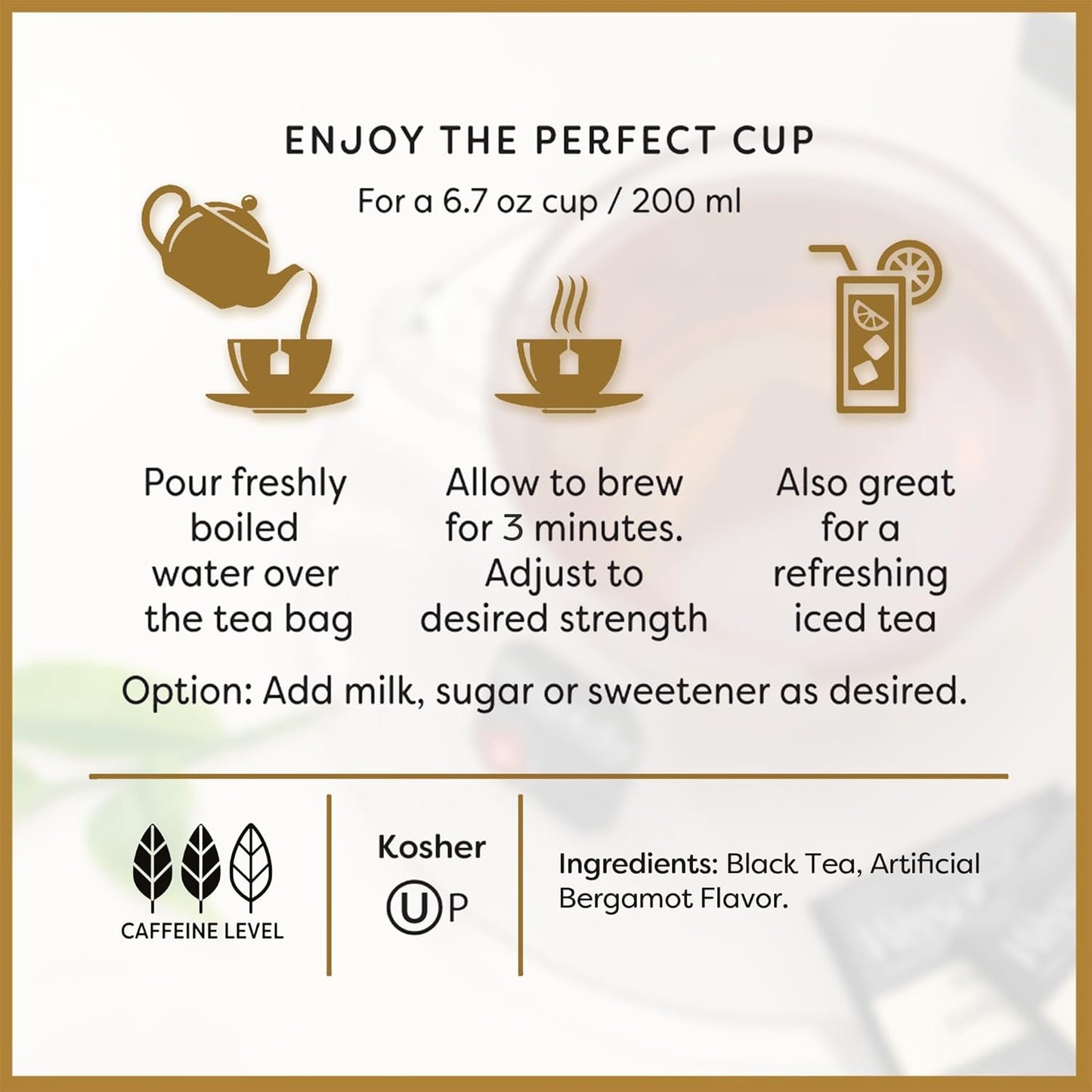Wissotzky Earl Grey Black Tea, 3 Pack - 60 Tea Bags | Fragrant & Aromatic Tea | Antioxidant Rich | Uplifting Black Tea Bags