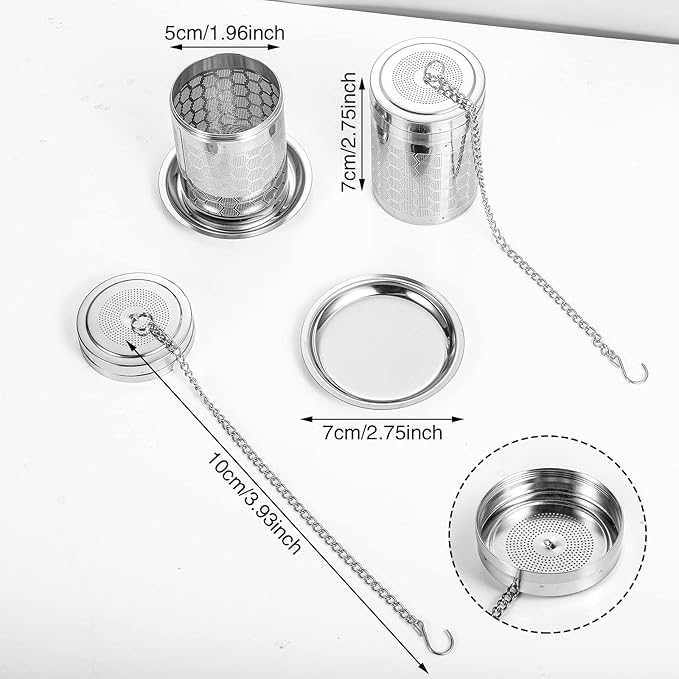 2 Pack Large Tea Strainers for Loose Tea, Tea Infusers for loose Tea Fine Mesh Stainless Tea Strainer Loose Leaf Tea Steeper for Black Tea