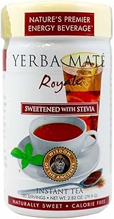 Wisdom of the Ancients Instant Yerba Mate Tea - Herbal Tea Powder Blend for Energy, Drink Hot or Iced, Sweetened with Stevia, Contains Caffeine, Sugar Free, Non GMO - Royale, 2.82 Oz (Pack of 4)