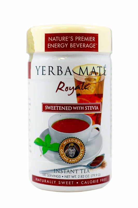 Wisdom of the Ancients Instant Yerba Mate Tea - Herbal Tea Powder Blend for Energy, Drink Hot or Iced, Sweetened with Stevia, Contains Caffeine, Sugar Free, Non GMO - Royale, 2.82 Oz (Pack of 4) | Herbal Tea Powder for Energy, Drink Hot or Iced, Sweetened