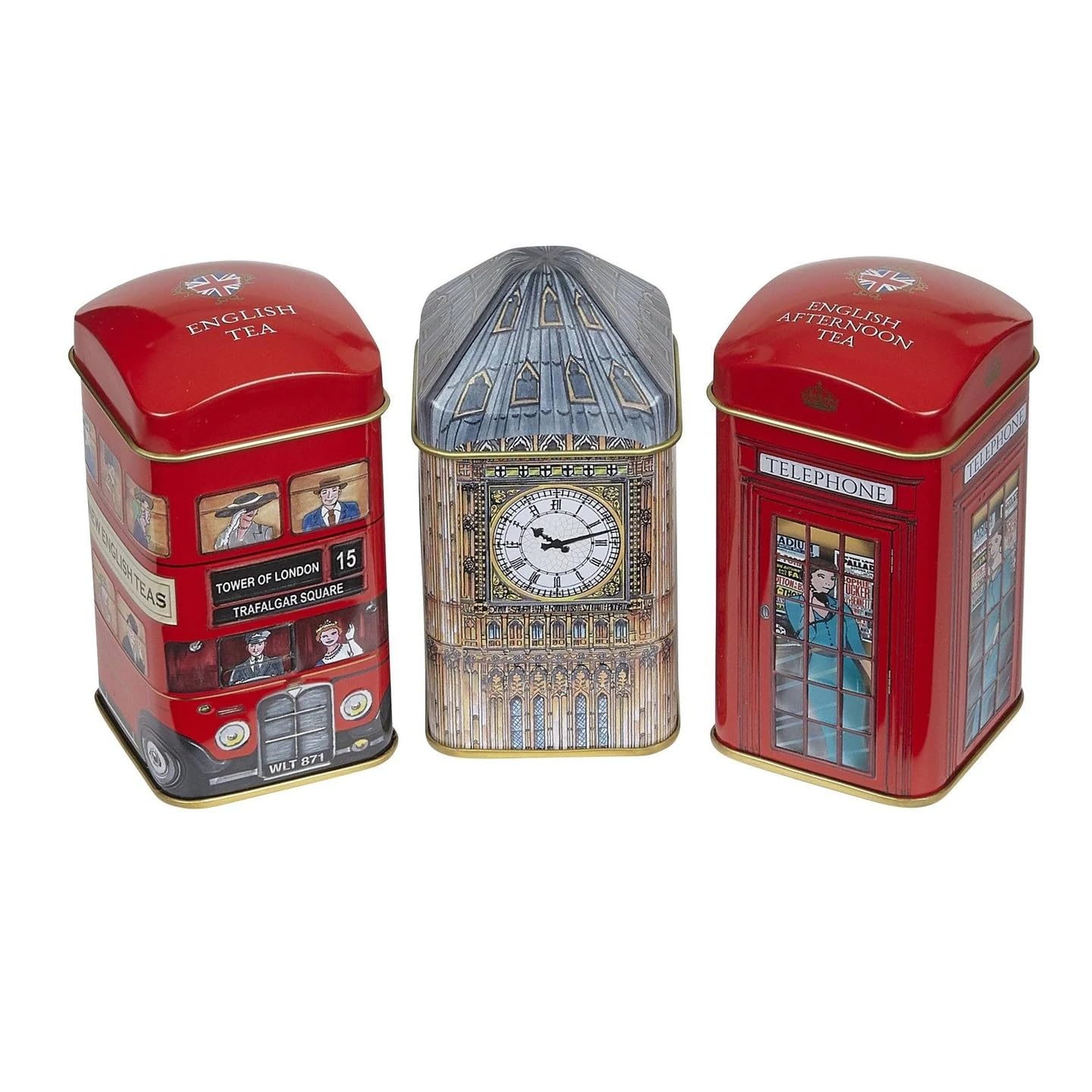 British Heritage Big Ben 3x Mini Tea Tin Gift Pack with 28 Teabags