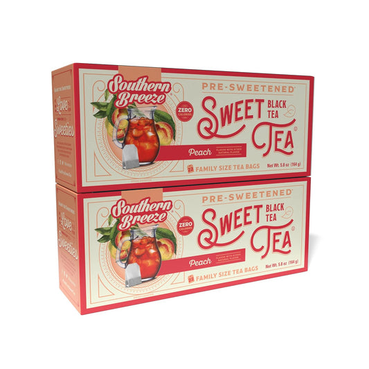 Southern Breeze Peach Family Size Tea Bags, 22 Ct (Pack of 2) | Southern-Style Sweet Tea | By the Pitcher | Zero Sugar | Zero Carbs | Hot Brew Ready | Perfect for Family