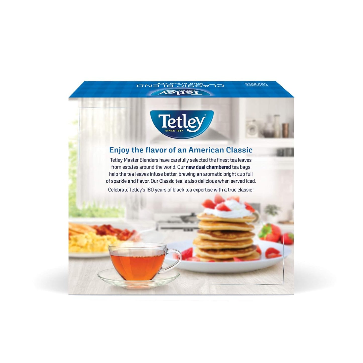 Tetley Classic Blend Premium Black Tea, Rainforest Alliance Certified, 100 Count (Pack of 12)