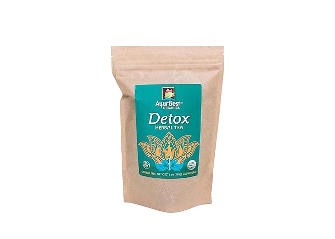 AyurBest Detox Herbal Tea USDA Certified Organic, Net Wt. 4 oz (114g), Loose Tea with Raw Dandelion, Echinacea & Tulsi