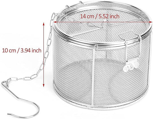 Aunmas Seasoning Strainer, Stainless Steel Tea Mesh Tea Infuser Strainer with Extended Chain Hook for Brew Loose Leaf Tea and Seasonings