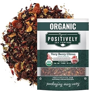 Organic Positively Tea Company, Very Berry Citrus, Herbal Tea, Loose Leaf, 16 Ounce