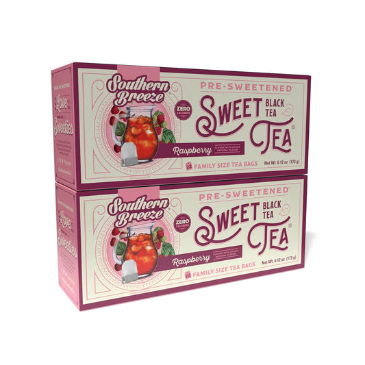 Southern Breeze Raspberry Family Size Tea Bags, 22 Ct (Pack of 2) | Southern-Style Sweet Tea | By the Pitcher | Zero Sugar | Zero Carbs | Hot Brew Ready | Perfect for Family