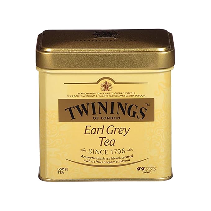 Twinings Earl Grey Loose Tea Tin, 7.05 Ounce Tin (Pack of 1), Smooth, Flavourful, Robust Black Tea Leaves, Caffeinated, Enjoy Hot or Iced
